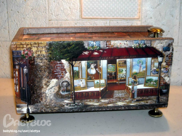 Декупаж старого ящика Декупаж старого ящика
