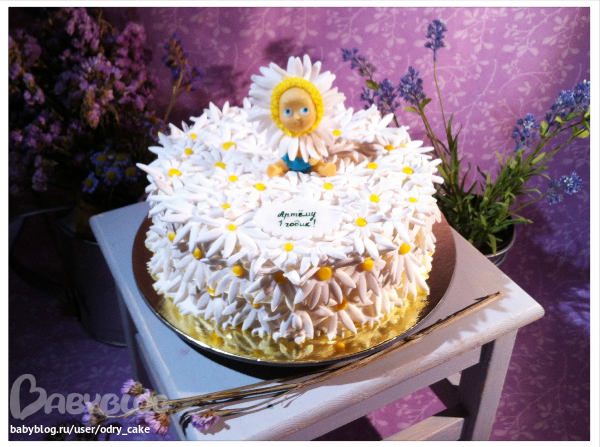 ромашки торт малыш детский заказать