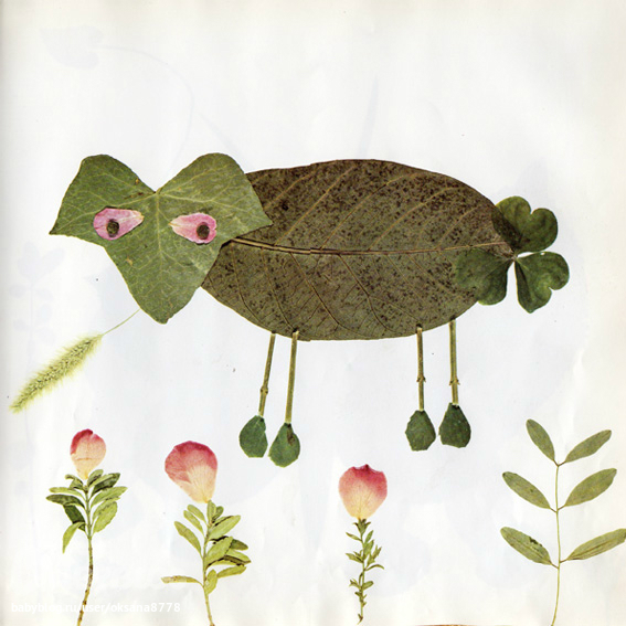 аппликации из листьев